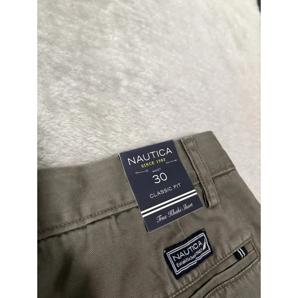 New Nautica Classic Fit Khaki Chino Shorts‎ Size 30 Balticbrow NWT